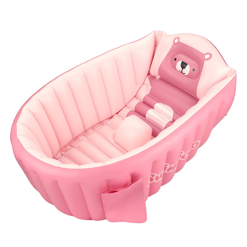 Inflatable Baby Bathtub, Children'S Thickened Household Bathtub, Baby Foldable And Storage Bathtub