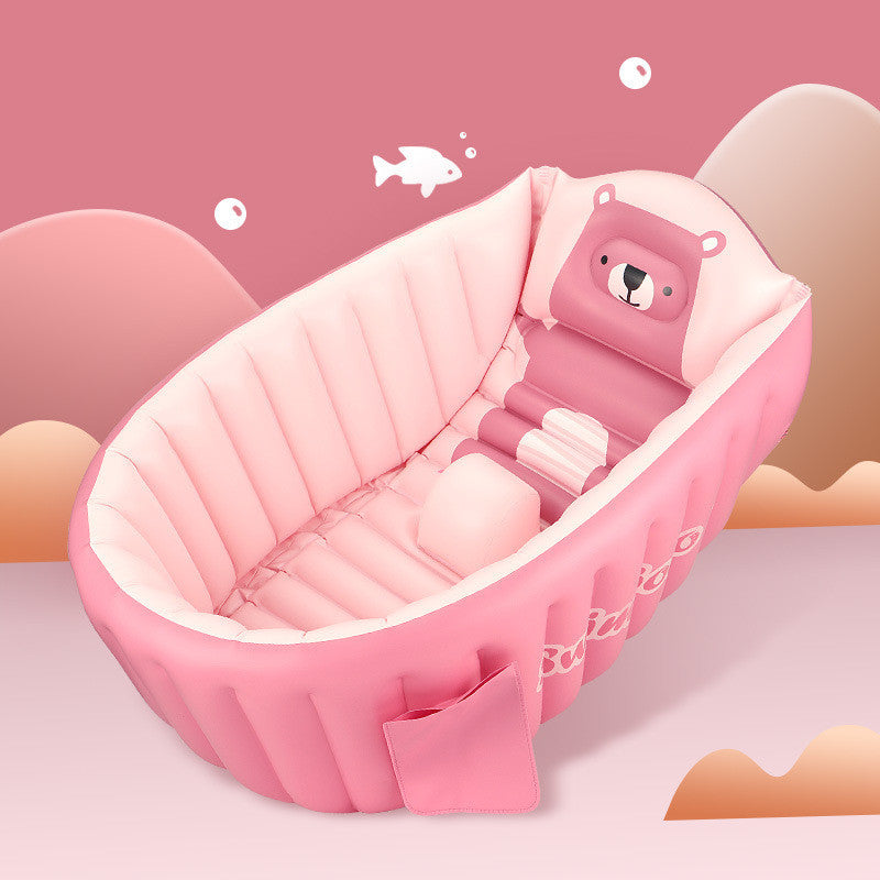 Inflatable Baby Bathtub, Children'S Thickened Household Bathtub, Baby Foldable And Storage Bathtub