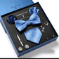 New Men's Gift Box Tie Fashion Business Striped Necktie Square Scarf Combination Set Gift Box Gift