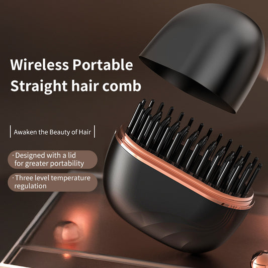 Mini Hair Straightening Comb Wireless Charging Portable Multifunctional